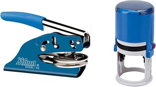 Massachusetts - Sello de notario con sello redondo de tinta (azul, 2 unidades)