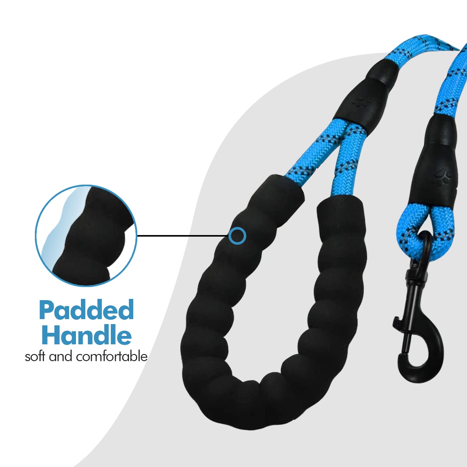 Edipets, Dog Lead, Durable Slip Rope with Soft Padded Handle, Highly Reflective Threads, for Small Medium, Large Dogs, 47 - Image 3