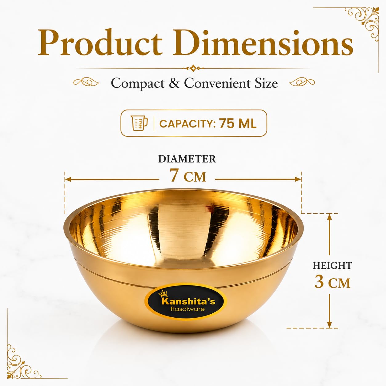 Brass Puja Bowls Set - Traditional Home Decor -7