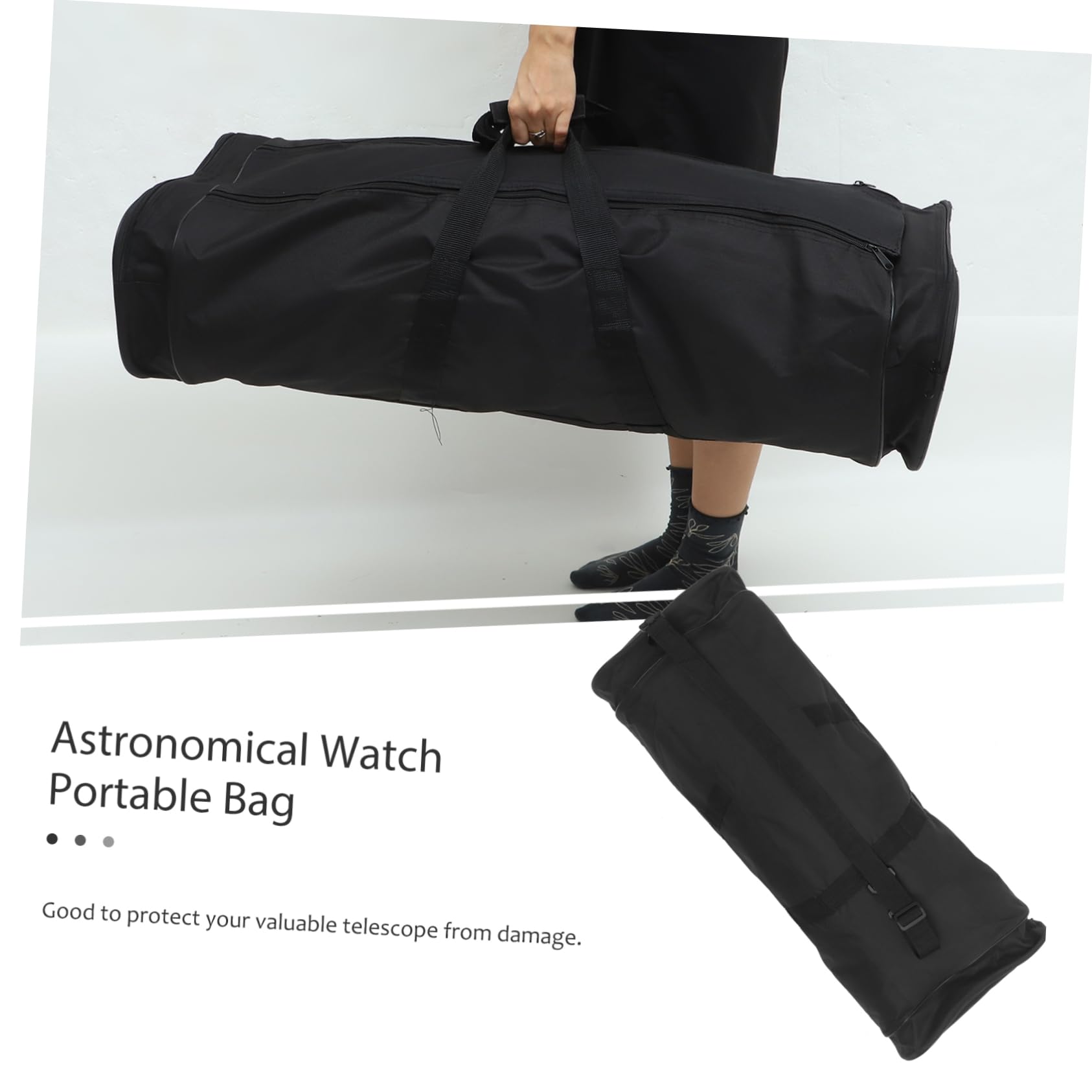 Borsa per Telescopio in Nylon Nero Resistente, Design Semplice e Elegante, Facile da Aprire, Doppia Funzione a Zaino a Mano per Uso Outdoor