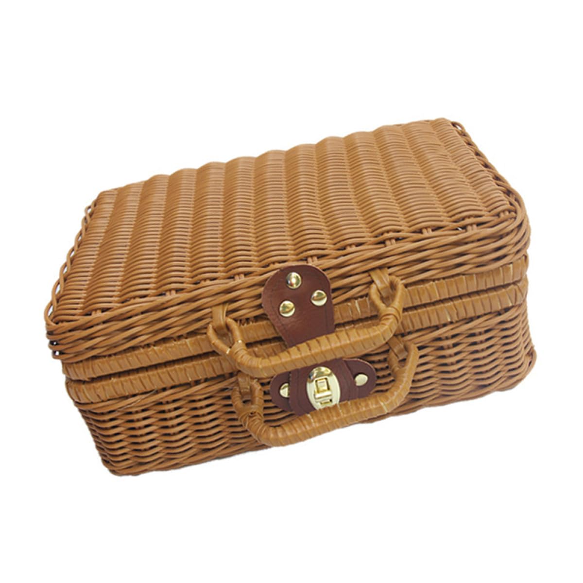 Panier de rangement tissé rétro Beaupretty grande boîte décorative à main