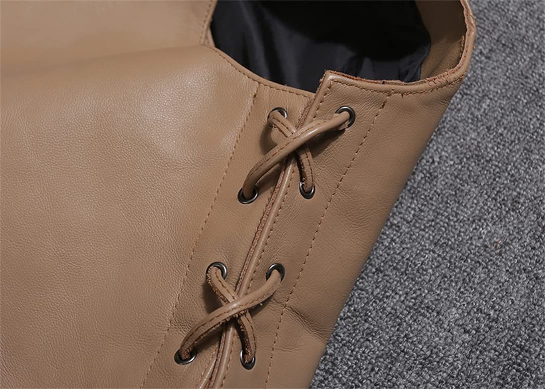 Gilet in Pelle da Uomo con Tasche Gilet da Uomo Slim Fit con Scollo a V e Scollo a V Laterale da Uomo