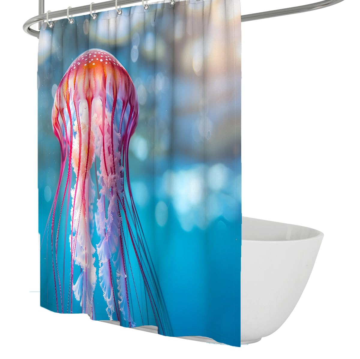 Rideau Douche Motif meduses Ocean sous-Marin 180 x 180 cm