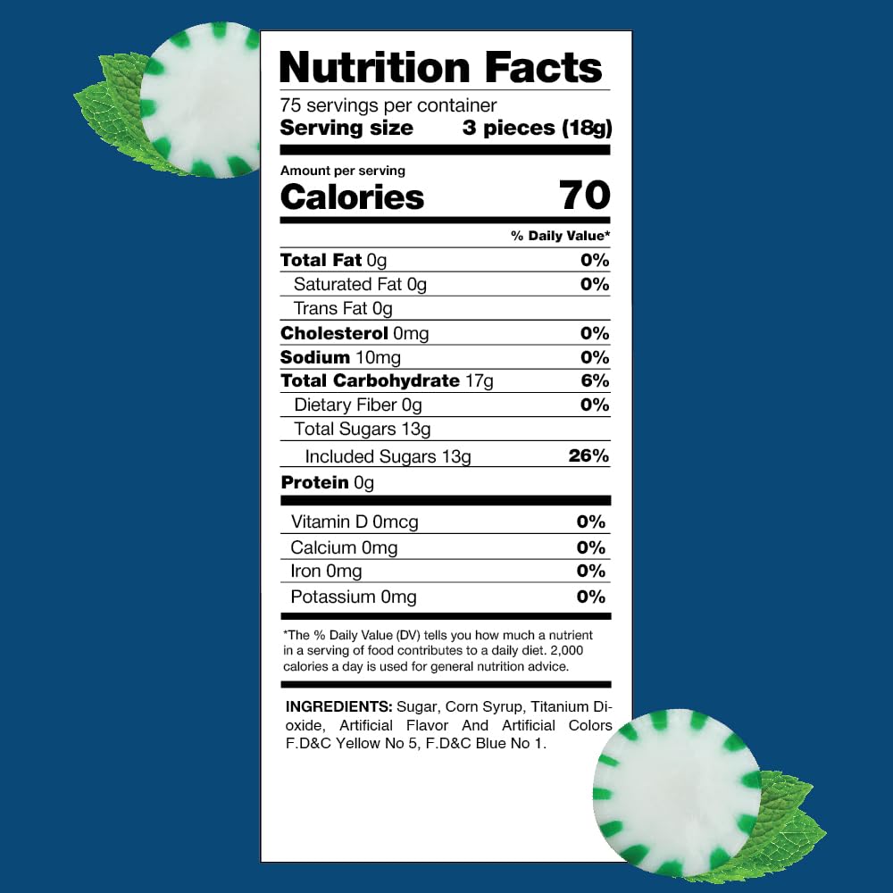 Starlight Spearmint Mints - 3 Pound Bulk Pack - Hard Candy - Individually Wrapped Christmas Candy - Green and White Hard Candies - After Dinner Treats