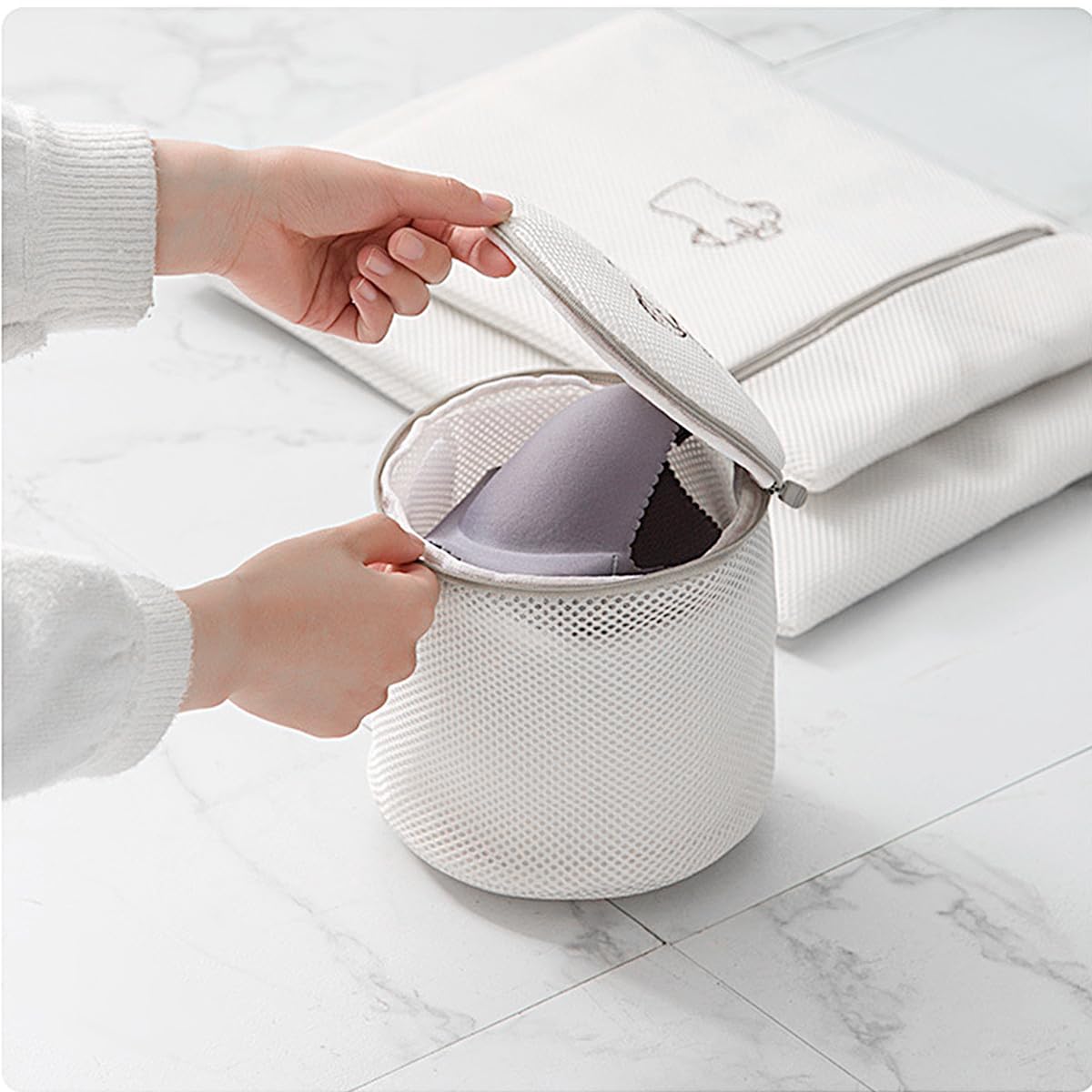 SUPVOX Sacchetti per Bucato Resistenti e Riutilizzabili per in Poliestere Bianco Set da 6 Mantenere Intima senza Pieghe Durante i Viaggi