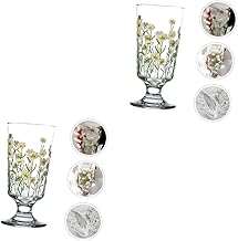 Housoutil 2 Pçs Taça Estilo Pastoral Vintage Óculos Transparentes Para Copo De Martini Copos De Café De Vidro Vintage Taça De Vinho Taça De Vidro Taça De Bebida Copo De Bebida