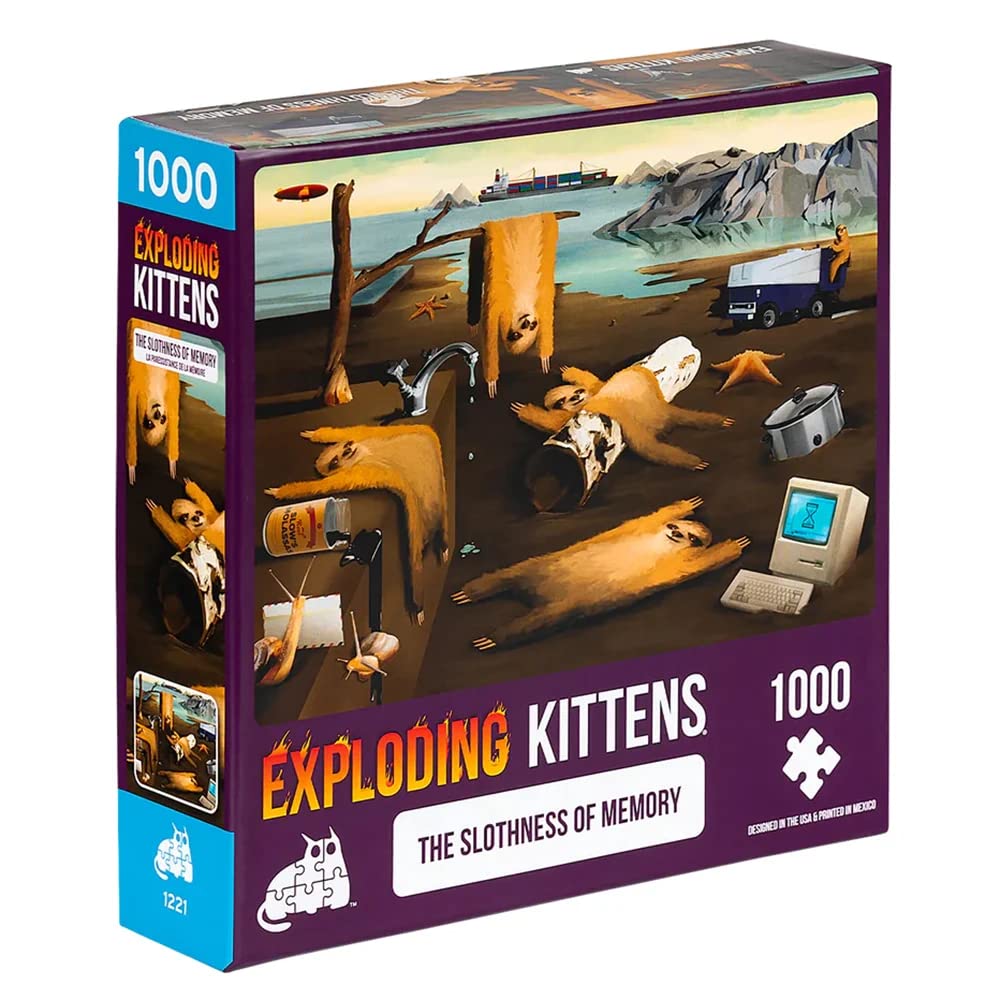 Exploding Kittens - Slothness of Memory Jigsaw Puzzle - 1000 Pieces, Ideal for Adults, Teens, and Kids - A Funny and Artistic Sloth-Themed Puzzle