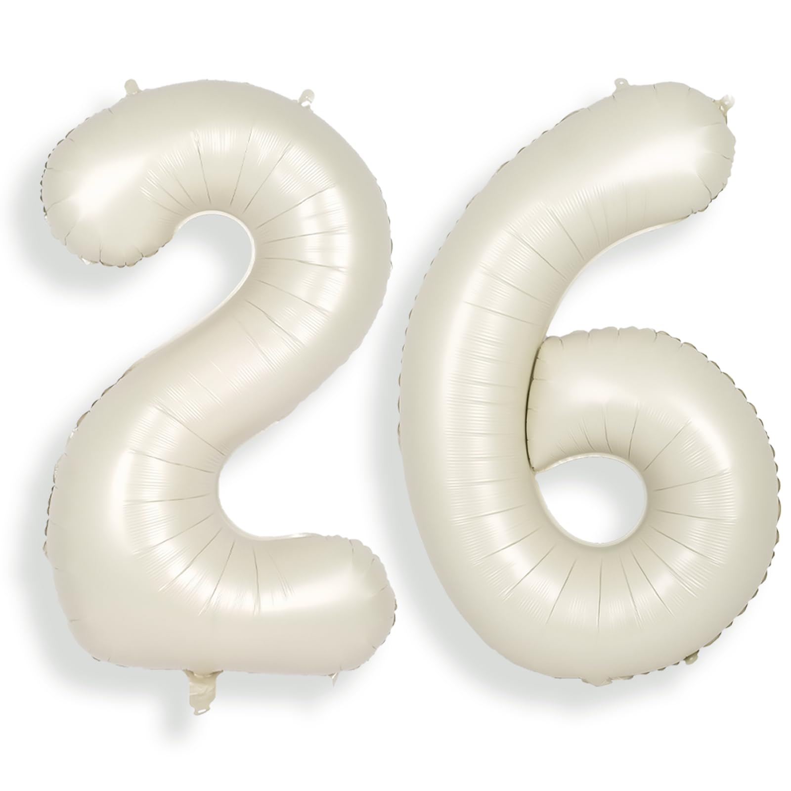 SUWEN 40 Inch Cream White 26 Number Balloon Foil 0-9 Birthday Big Numbers — image 1