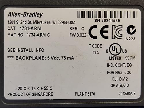 Miniatura 5 de 1734-ARM Módulo de reserva de direcciones/Módulo Point I/O ARM/Módulo Brazo. 1734ARM 1734-1734 PLC Master