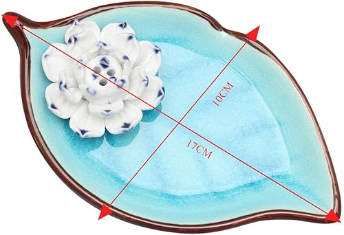 Miniatura 2 de AUFWH Inscent Cascada Retro 3 Agujeros Cerámica Lotus Quemador de Incienso Budista Titular de Incienso Decoración de Hogar Oficina Decoración