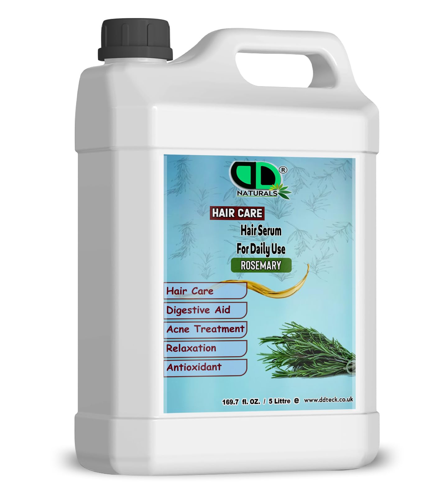 Serum do włosów do codziennego użytku z olejkiem eterycznym z rozmarynu, nawilża skórę głowy i wspomaga wzrost włosów, dodaje blasku i chroni włosy, równoważy produkcję sebum i zapobiega wypadaniu