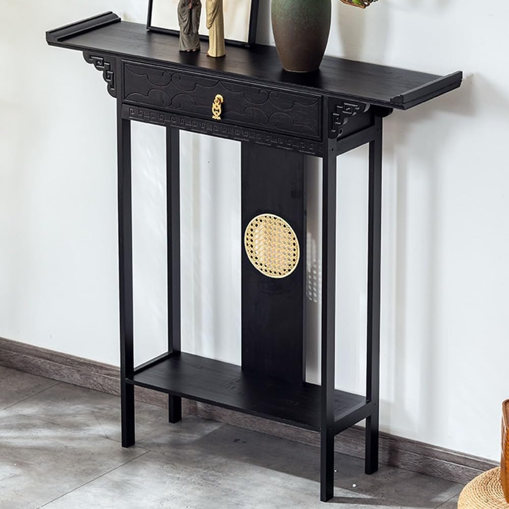Tavola d'altare Cinese Tavolo da Ingresso con cassetto for Ripiani espositivi | Consolle in legno(Piccolo)