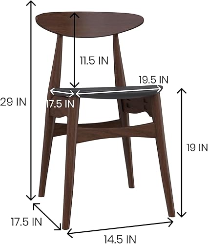 Miniatura 3 de Fohfurniture Juego de 2 sillas de comedor para restaurante, sillas de cocina modernas, sillas de madera maciza de roble con respaldo curvado y cojín