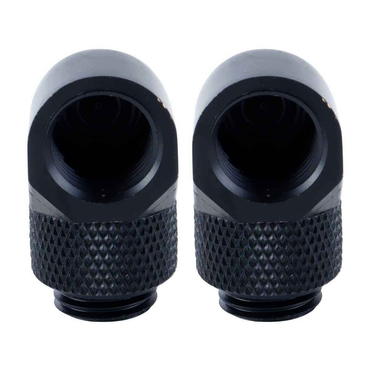 4 Raccords G1/4" Mâle-Femelle 90° Rotatifs - Laiton Nickelé Pour Refroidissement PC Watercooling