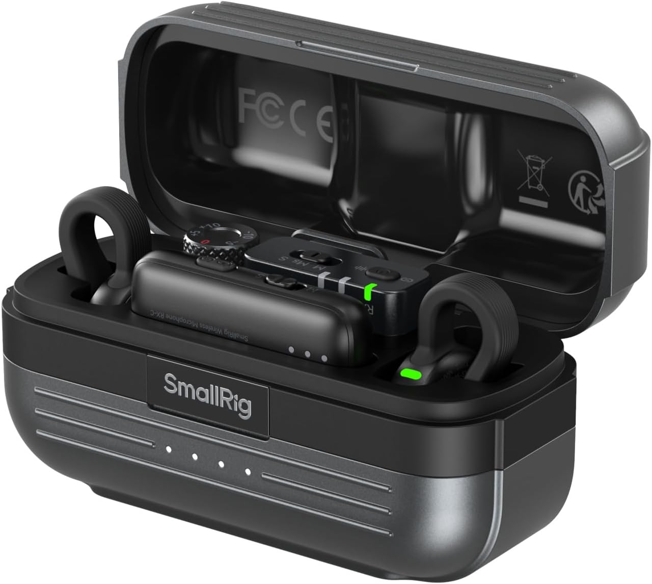 SmallRig Wireless Mic S70 (2 TX + 2 RX + Charging Case), USB-C and 3.5mm Jack Compact Wireless Microphone for Android Phone/Action Camera, 48h Use, Noise Reduction Record for Vlog (Black)