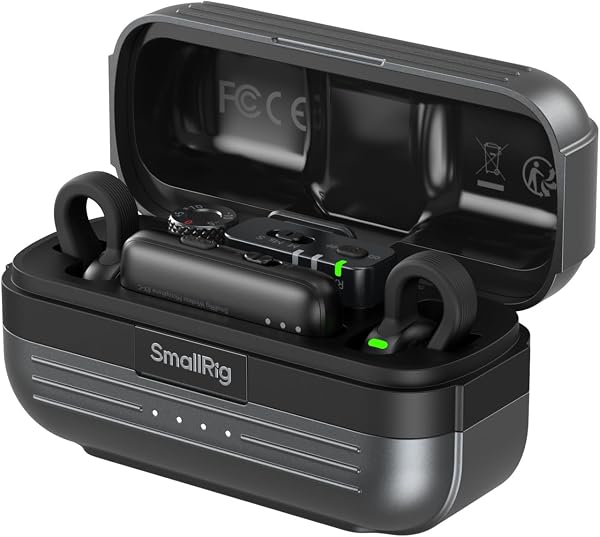 SMALLRIG S70 Microfono Wireless con Interfacce USB-C e da 3,5 mm per Telefoni/Tablet/Fotocamere, Microfono Invisibile e Leggero, Registrazione a 48 kHz/24 bit, Riduzione del Rumore, Nero - 5715 - 1