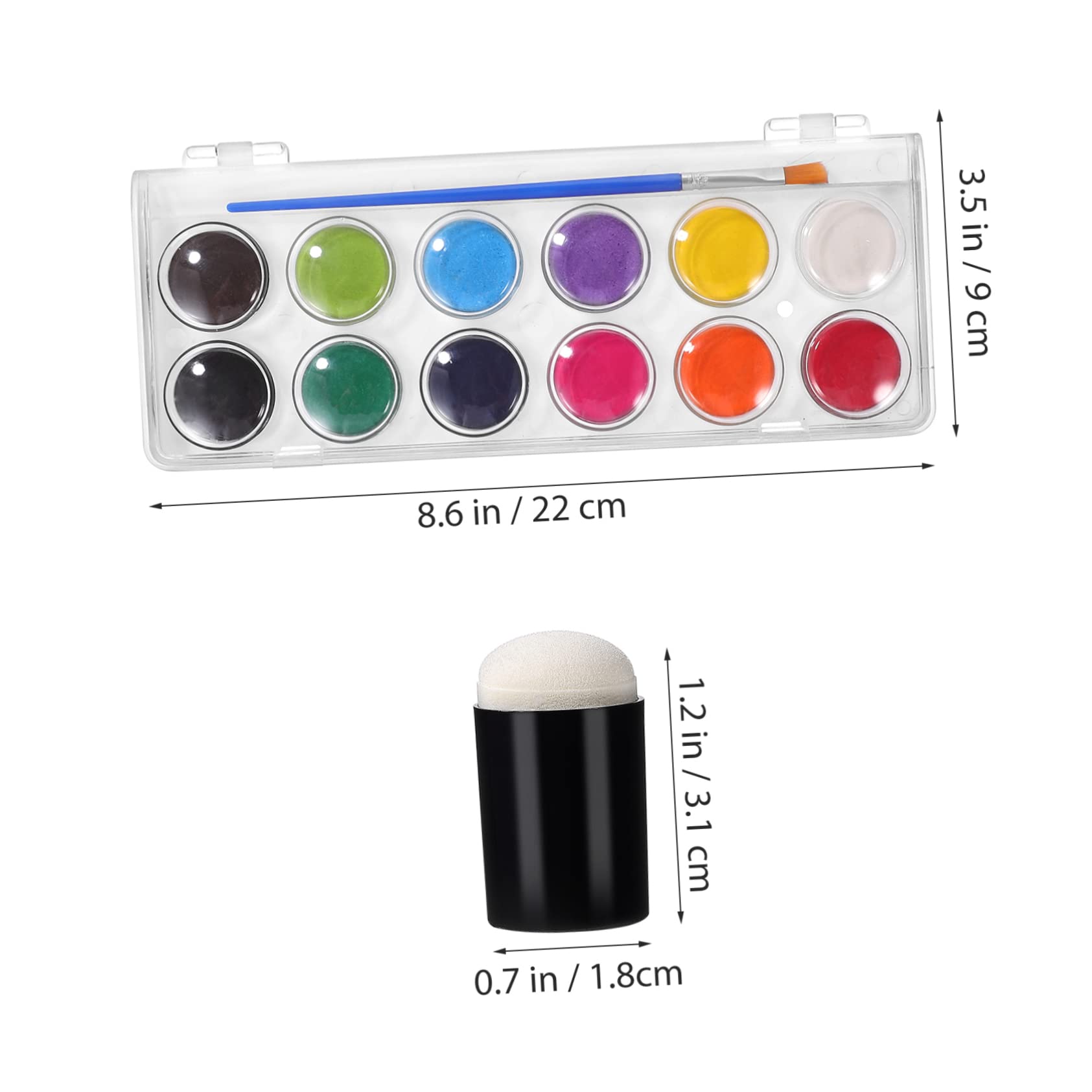 ERINGOGO 10 Pcs Sponge Dauber Set with Watercolor Paint Set Vibrant Colors for Finger Painting Crafting and Art Projects for Adults Creativity