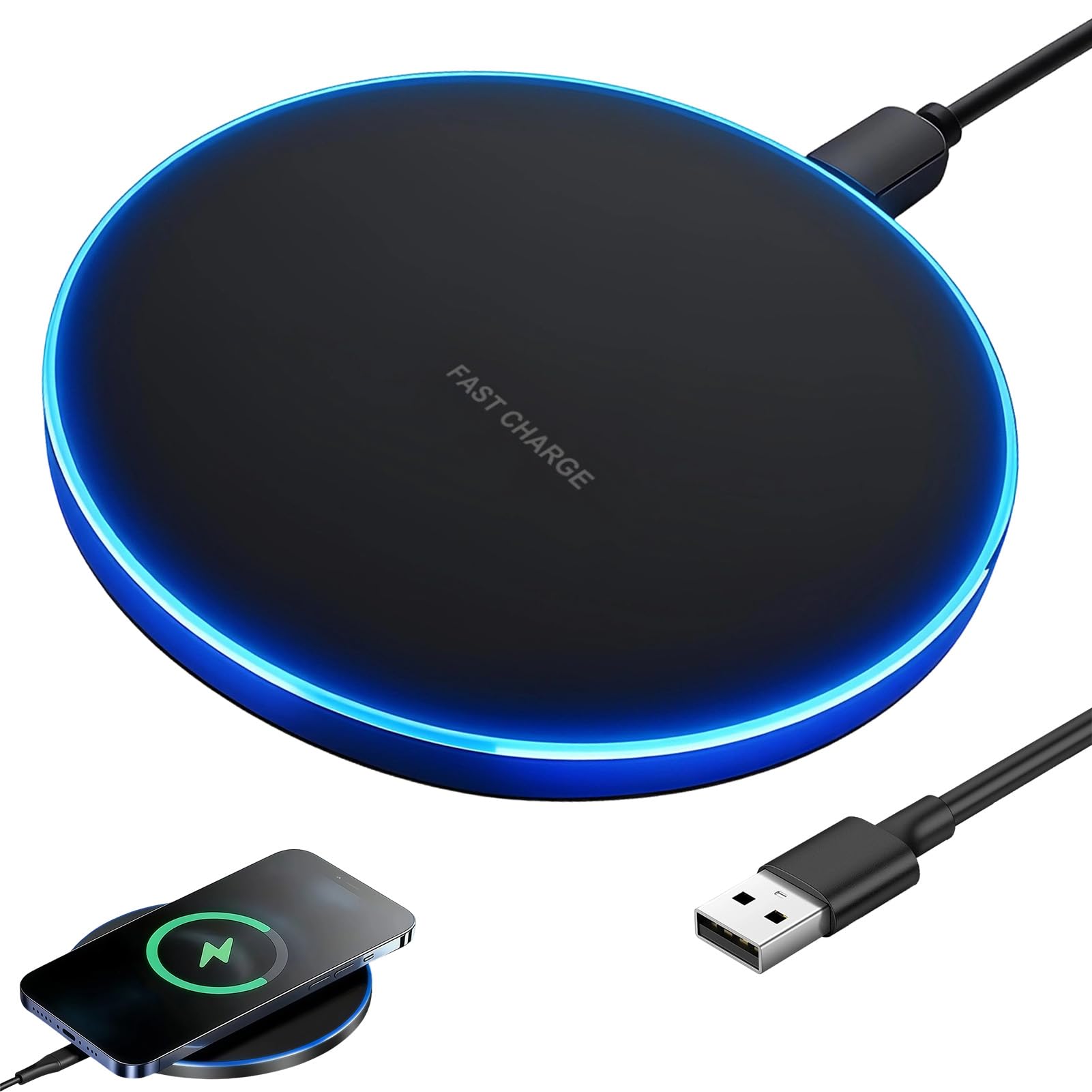 Bezprzewodowa ładowarka indukcyjna 35 W, ładowarka indukcyjna Qi z kablem USB-C, bezprzewodowa ładowarka, kompatybilna z i-Phone 17/16/15/14/13/12, Sam-Sung S25 Ultra/S24+/S23 FE, GOO-gle Pixel 9/8
