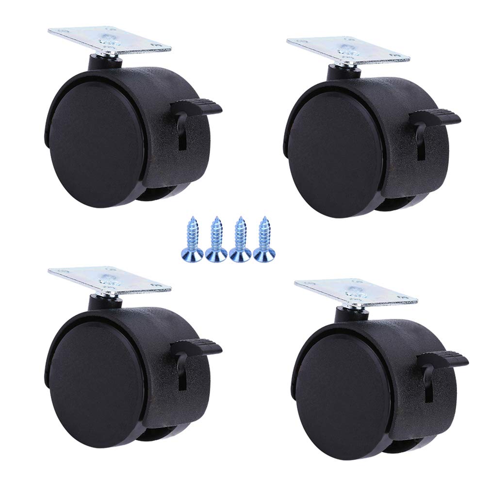 GBRJUYF Heavy Duty Swivel Caster Wheels - Set of 4 Durable Nylon Furniture Casters, 50kg Load Capacity, Ideal for Office Chairs, Cots, Computer Desks, Sofas & Rolling Furniture