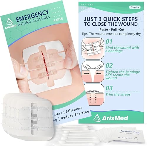Miniatura 9 de Cierres de laceración de emergencia, bandas de mariposa con suturas con cremallera (2 juegos) - Reparación de laceración sin puntadas, la vida