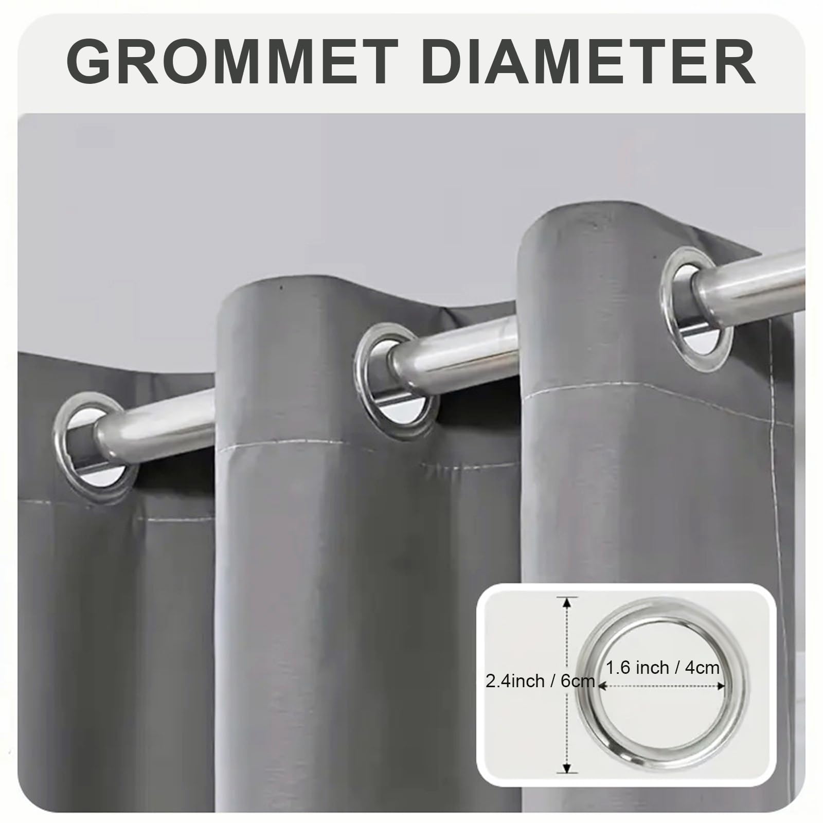 Verdunklungsvorhänge 2 Teile, Undurchsichtiger Thermovorhang, Kälteschutz, Vorhang mit Ösen fürs Schlafzimmer, Wohnzimmer, Gardinen Blickdicht, Curtains, Vorhang H260xW140cm Grau