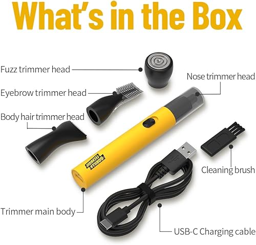 Miniatura 10 de Recortadora de vello de nariz, recargable 4 en 1, funciona con pilas, para eliminación de vello de nariz, oreja, cejas, sin tirones, sin enganches,