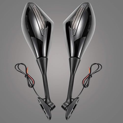 Miniatura 4 de KATUR Espejos laterales universales para motocicleta, intermitentes LED integrados, indicador intermitente compatible con Sport Bike Honda CBR600RR