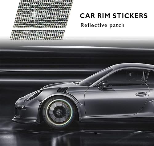 Miniatura 3 de 8 calcomanías brillantes para llantas de rueda, calcomanías reflectantes con diamantes de imitación para decoración de automóvil, calcomanías