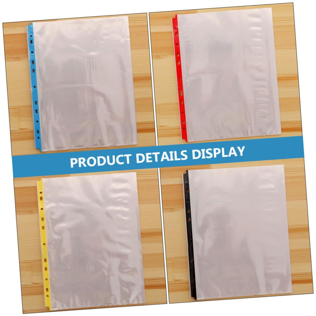 SEWACC Lot De 100 Protège-feuilles A4 11 Trous Pp Transparent Antistatique Pour Classeur, Pochettes De Protection Sans Acide, Bureau Et École