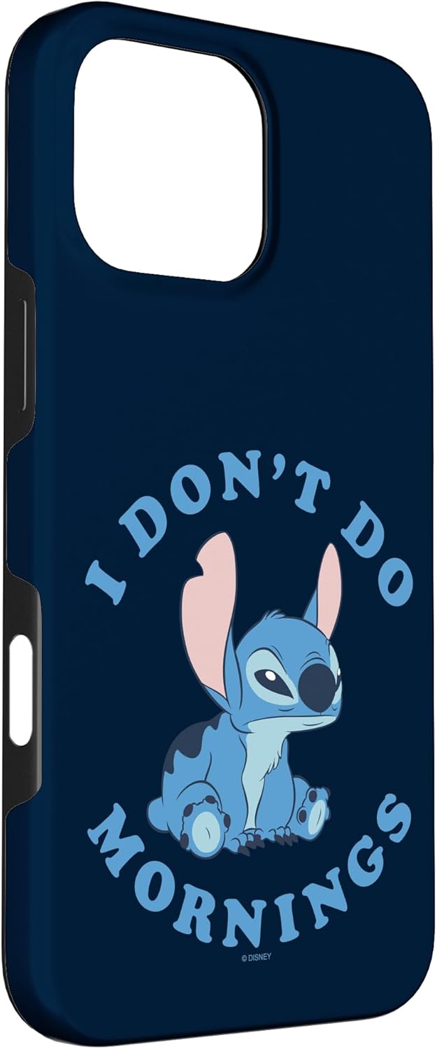 Disney Lilo & Stitch I Don't Do Mornings Stitch Case for iPhone 16 Pro Max