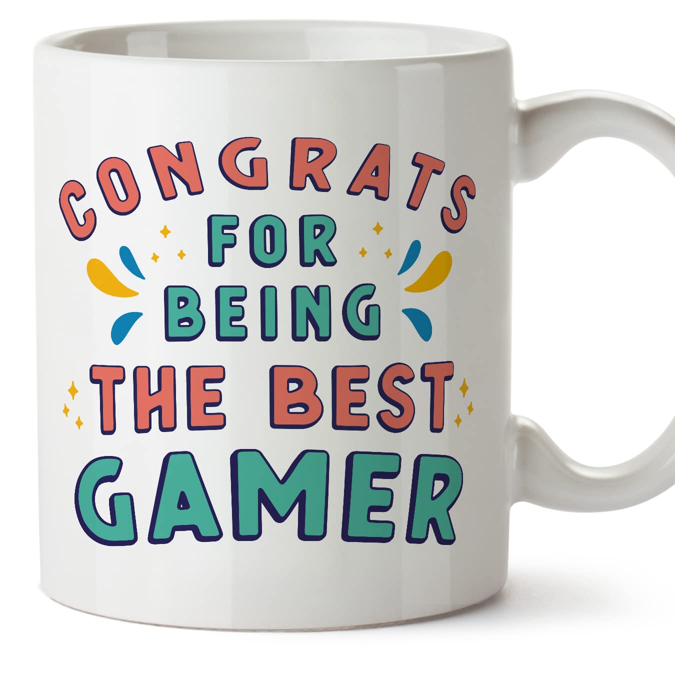 MUGFFINS Gamer Mug - in English - Congrats for Being The Best - Funny Gift for Colleagues - Ceramic 11oz Mug