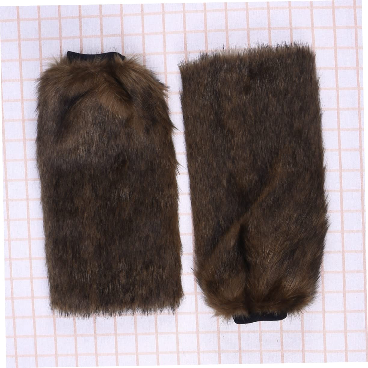 Toyvian Scaldamuscoli Lunghi in Pelliccia Ecologica 40cm Marrone | Leg Warmer Morbido e Leggero, Stile Fashion per Donne e Ragazze, per Autunno e Inverno