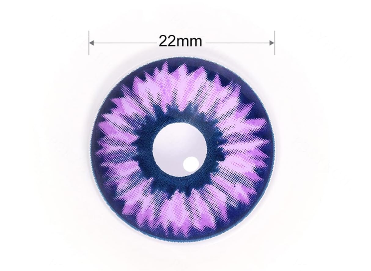 Soczewka kontaktowa twardowkowa - Purple Elf - 1 para 2 soczewek - Do uzytku przez 1 rok - Bez mocy - COSPLAY - HALLOWEEN
