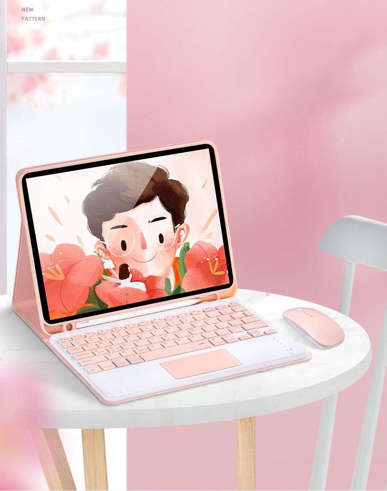 Keyboard case for iPad Pro 12.9 inch 2020 4th Generation with touchpad/Wireless Mouse iPad Pro12.9 2018 Bluetooth Keyboard case Removable (iPadPro12.9（2020/2018）, Pink)