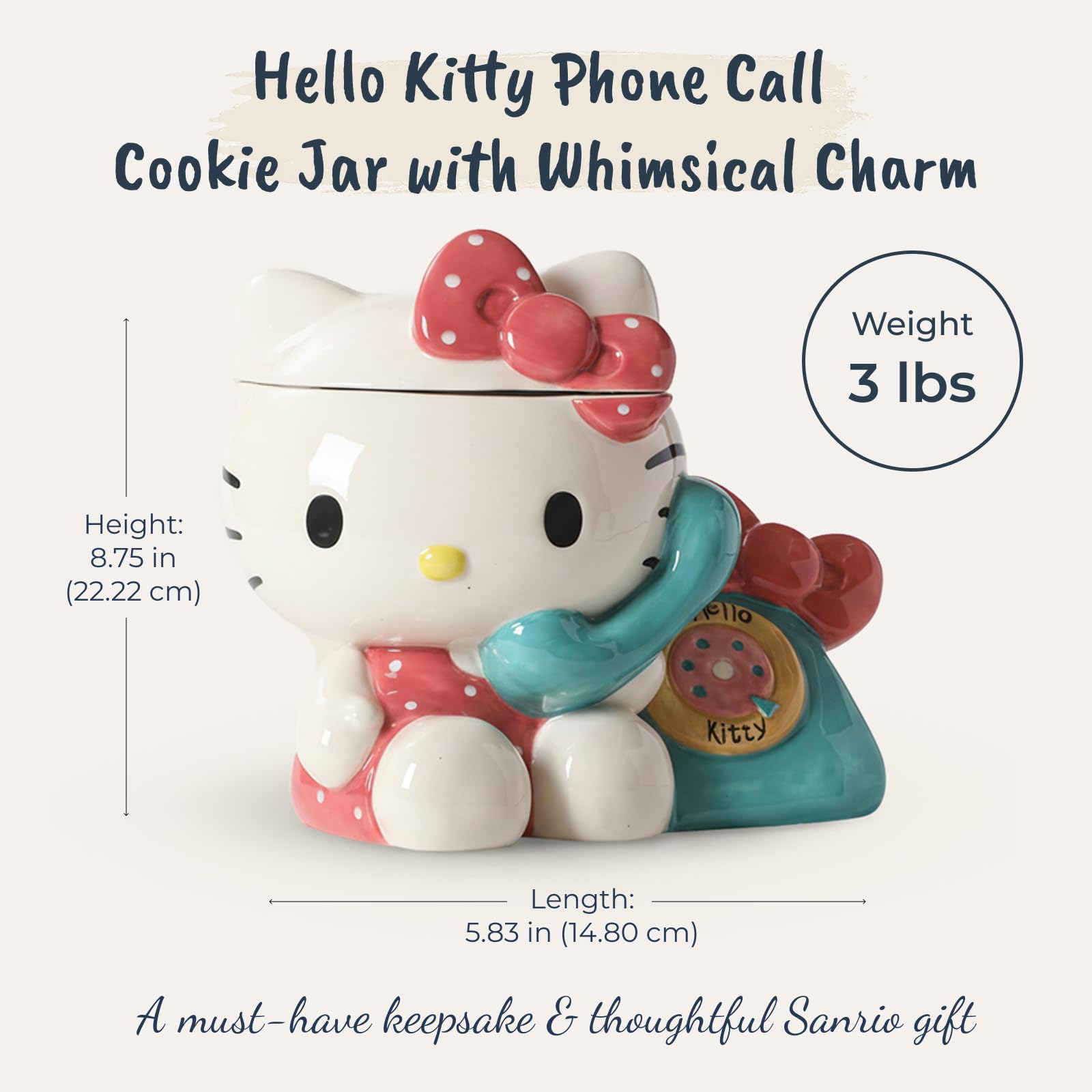 Amazon.com: Blue Sky Clayworks Hello Kitty Phone Call Cookie Jar