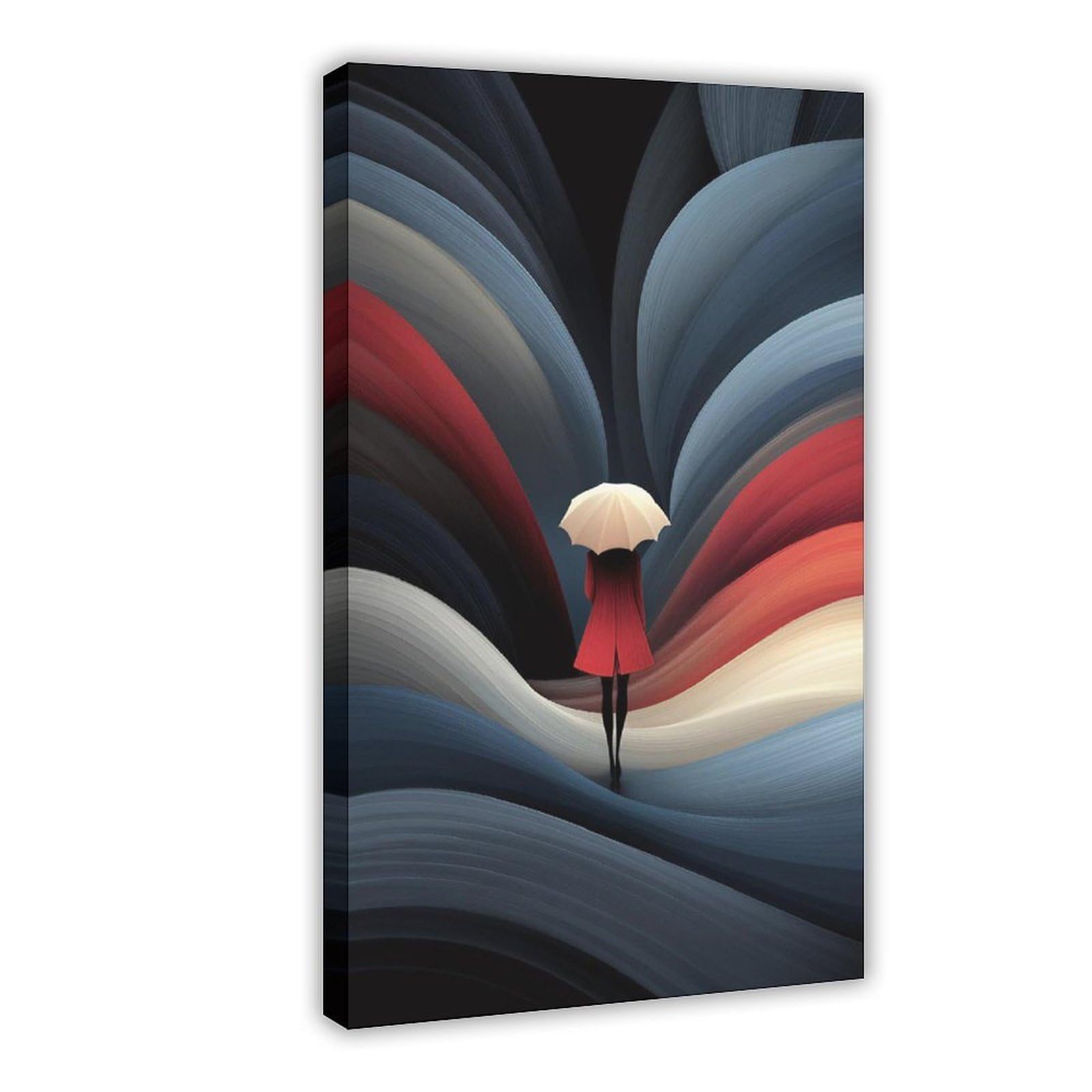 Ywtjax Frame-Style Abstract Woman Umbrella Poster Canvas Poster For Bedroom Decor Gift