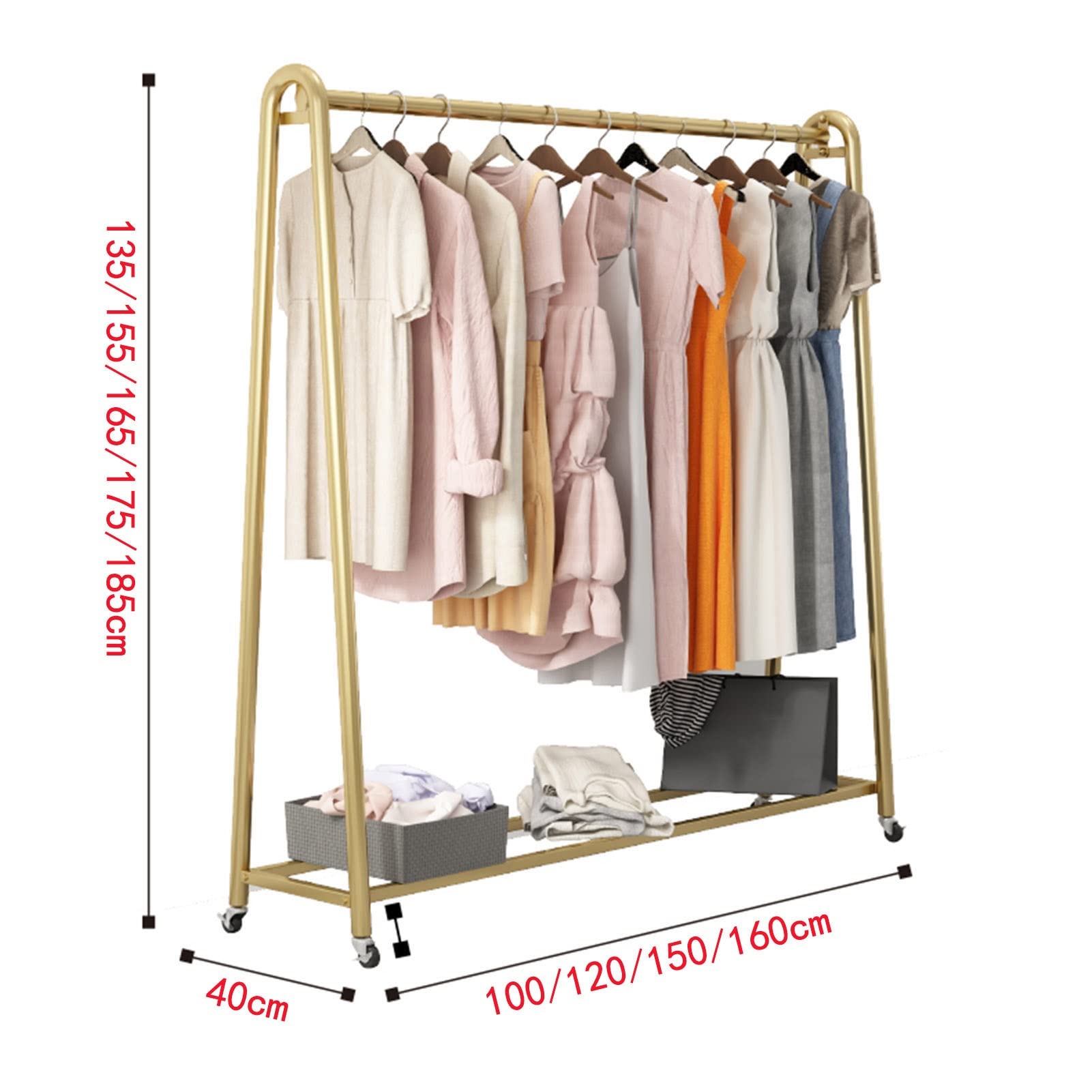 Appendiabiti Per Esposizione Di Vestiti Con Ruote, Scaffali Per Negozi Di Abbigliamento Al Dettaglio, Appendiabiti Commerciale Indipendente Per Appendere Vestiti, Montaggio Organizer Per Impieghi Gra