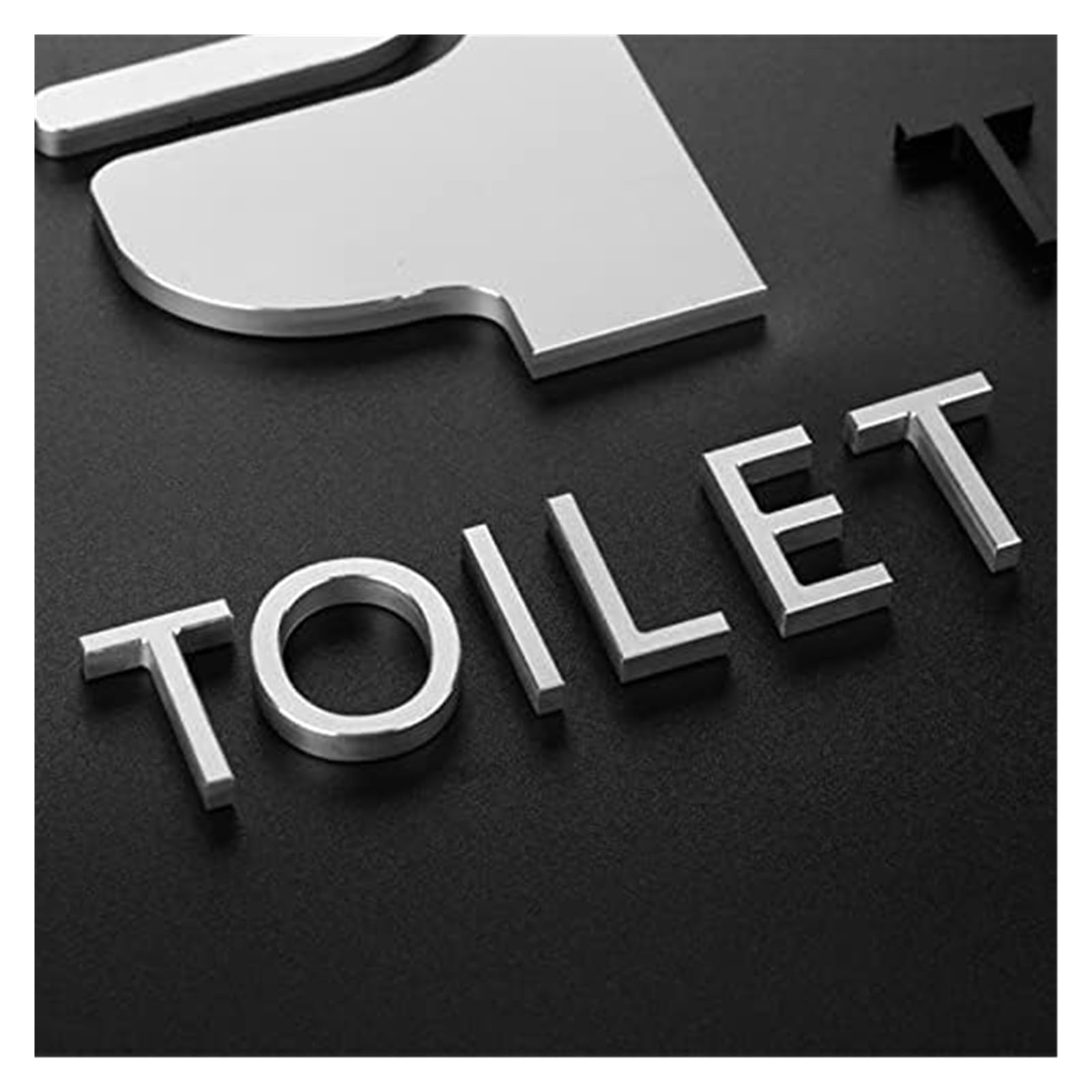 Cartello decorativo per porta del bagno, divertente, cartello per bagno, cartello per bagno, in alluminio spazzolato, decorazione per porta del bagno, per ufficio o bagno aziendale e toilette
