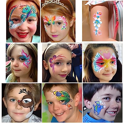 Springsky 39 Colors Face Paint Kit For Kids: Professional Face Painting Kit With 6 Stencils And 13 Brushes thumb #6