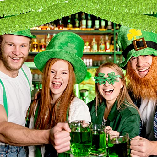 Image of 6 Pack 10 Feet Foil Fringe Garland Metallic Tinsel Streamers Banner Wall Hanging Backdrop Banner for Parade Floats, Thanksgiving, Christmas, Birthday, Halloween Party Decorations(Light Green)