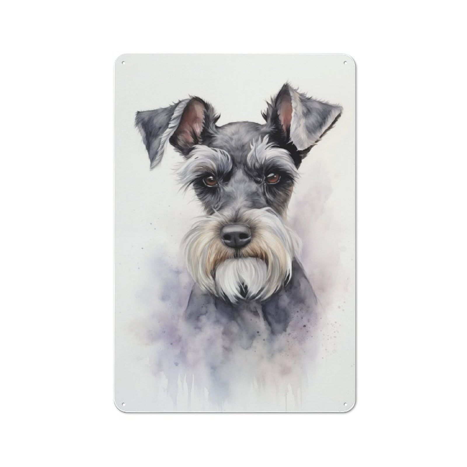 Junmoney Miniature Schnauzer Dog Printed Metal Sign 30X20cm For Living Room Or Hallway, For Home Wall Decor Collectors