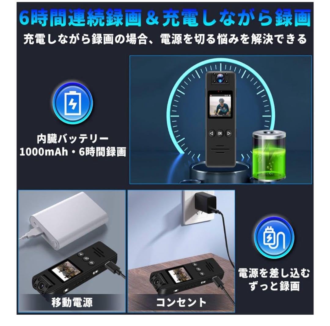 Amazon.co.jp: CLYZSTU 小型ボディカメラ ハンディカメラ 1.3