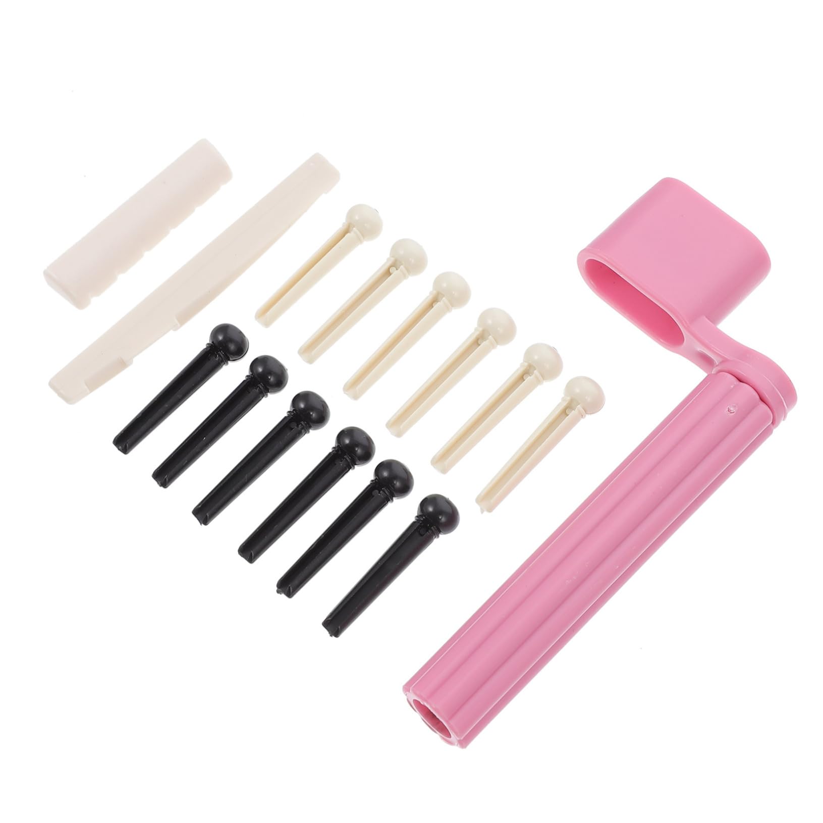 SUPVOX Complete Guitar Accessories Set Saddle Nut Bridge Pins Saddle Winder for Acoustic Guitars 15pcs Random