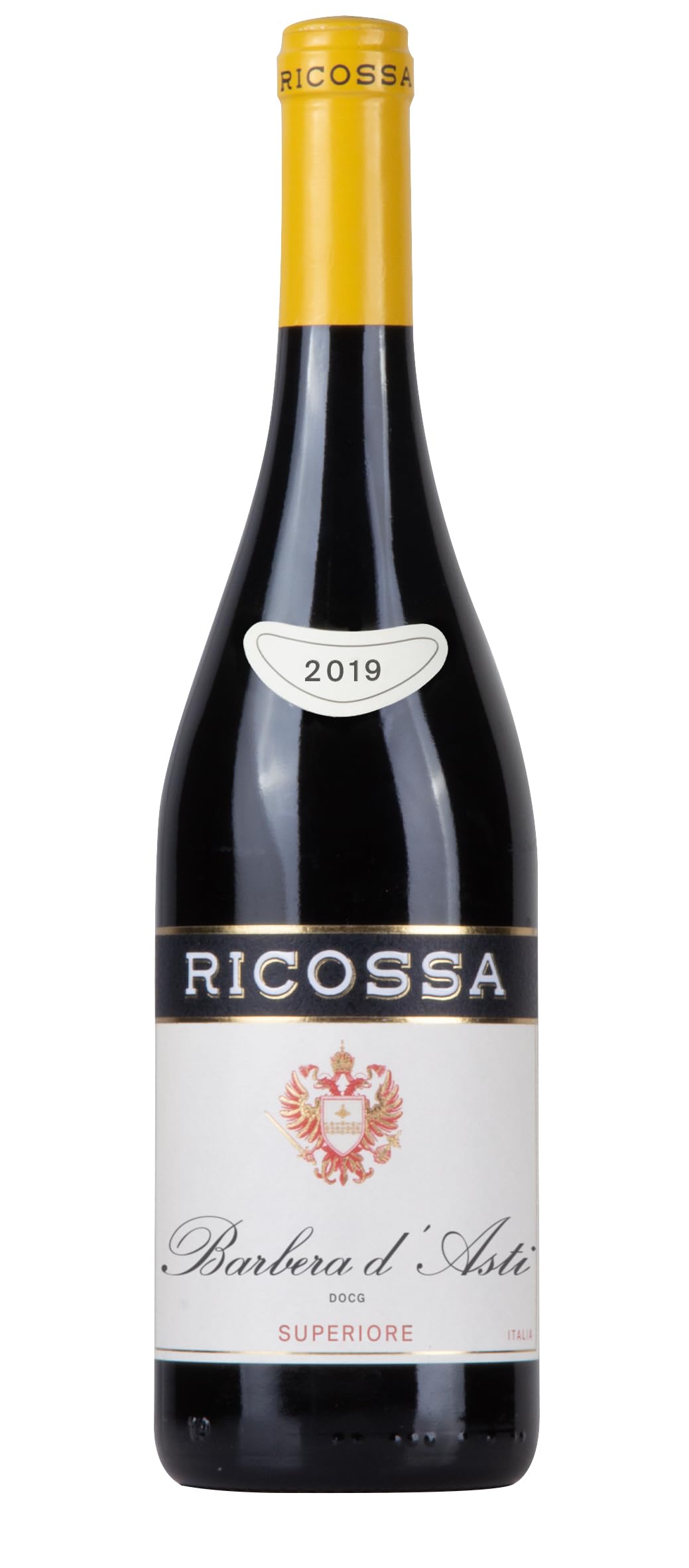 Ricossa BARBERA D’ASTI DOCG SUPERIORE – Piedmont Red Wine from Barbera Grapes – Elegant, Smooth & Intense – Aged in Wood – Fruity and Spicy – 14% vol – 750 ml