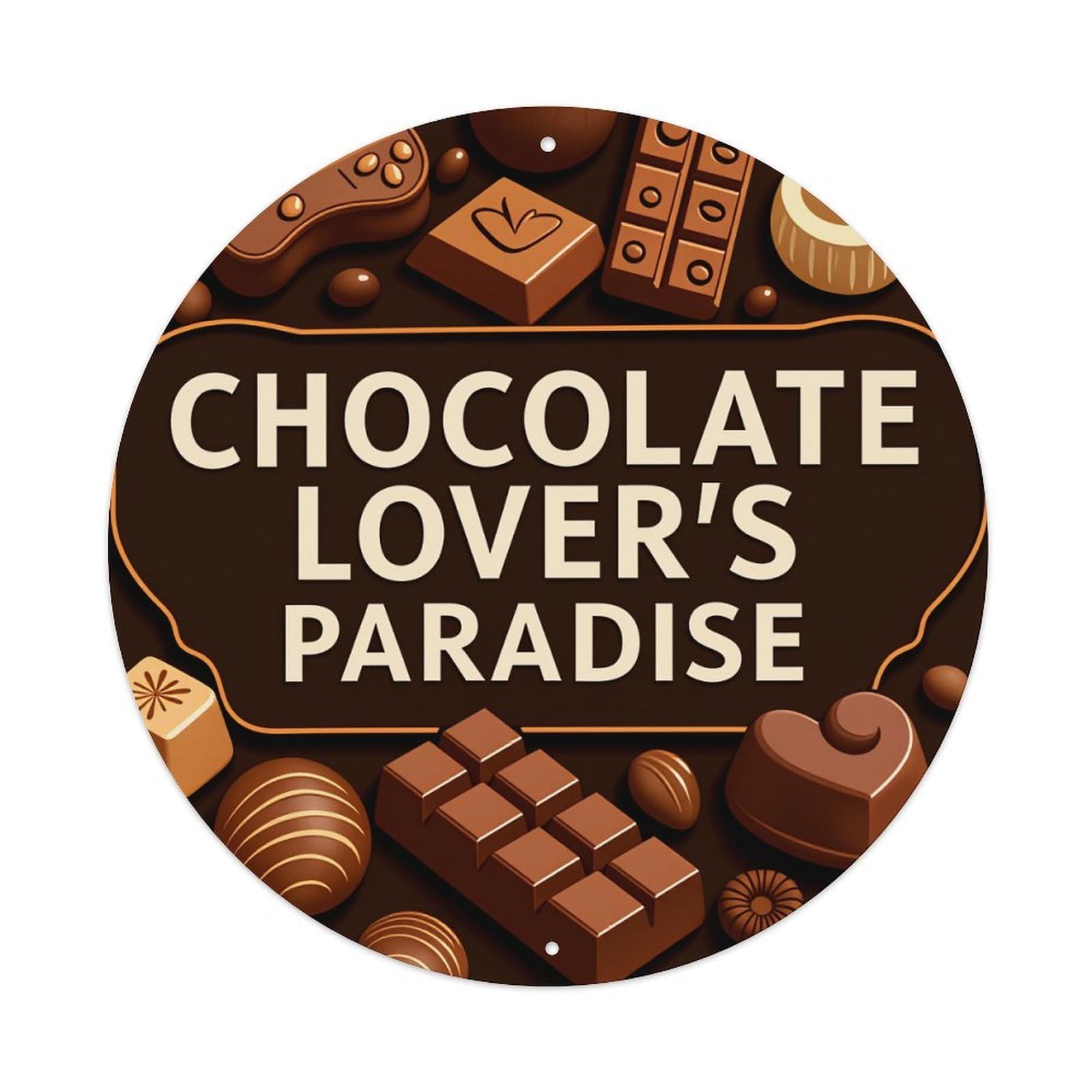 Chocolate Bar Heart Truffle Candy Metal Tin Sign Vintage Garden Bedroom Cafe Bar Man Cave Home Wall Decor Metal Poster 8x8 inches