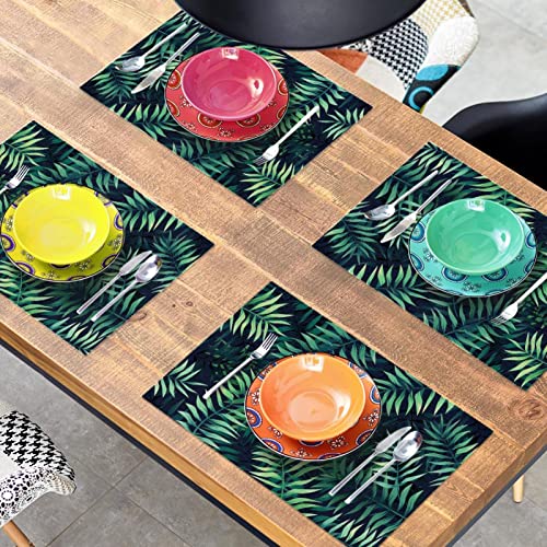 Sets de table feuilles tropicales pour repas de salle à manger conviviaux - 8