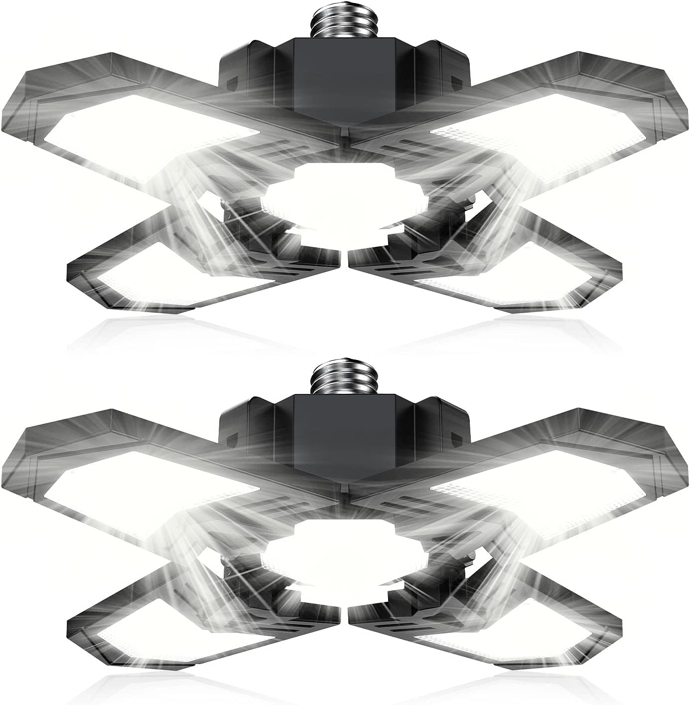 LED Garage Lights 2 Pack, 150W Garage Lights, 15000 LM LED Shop Light