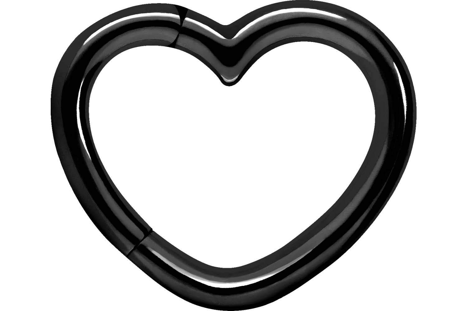 PIERCINGLINE Segment Ring Clicker Heart de acero quirúrgico - Piercing para oreja, hélix o diáfisis en 4 elegantes colores