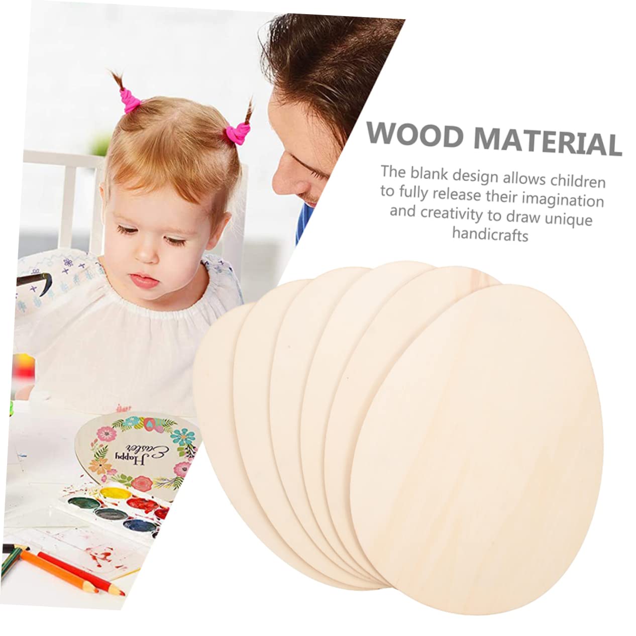 12 Stück Unlackierte Holz Ostereier Diy Holzschnitt für Bastelprojekte Blanko Holzscheiben zum Bemalen Frühlingsdekoration für Bastelfans