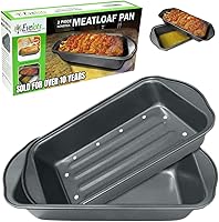 Vista 1 de Evelots Meatloaf Pan-Drains Fat-Non Stick-Cooking/Baking-More Flavor-2 Piece Set